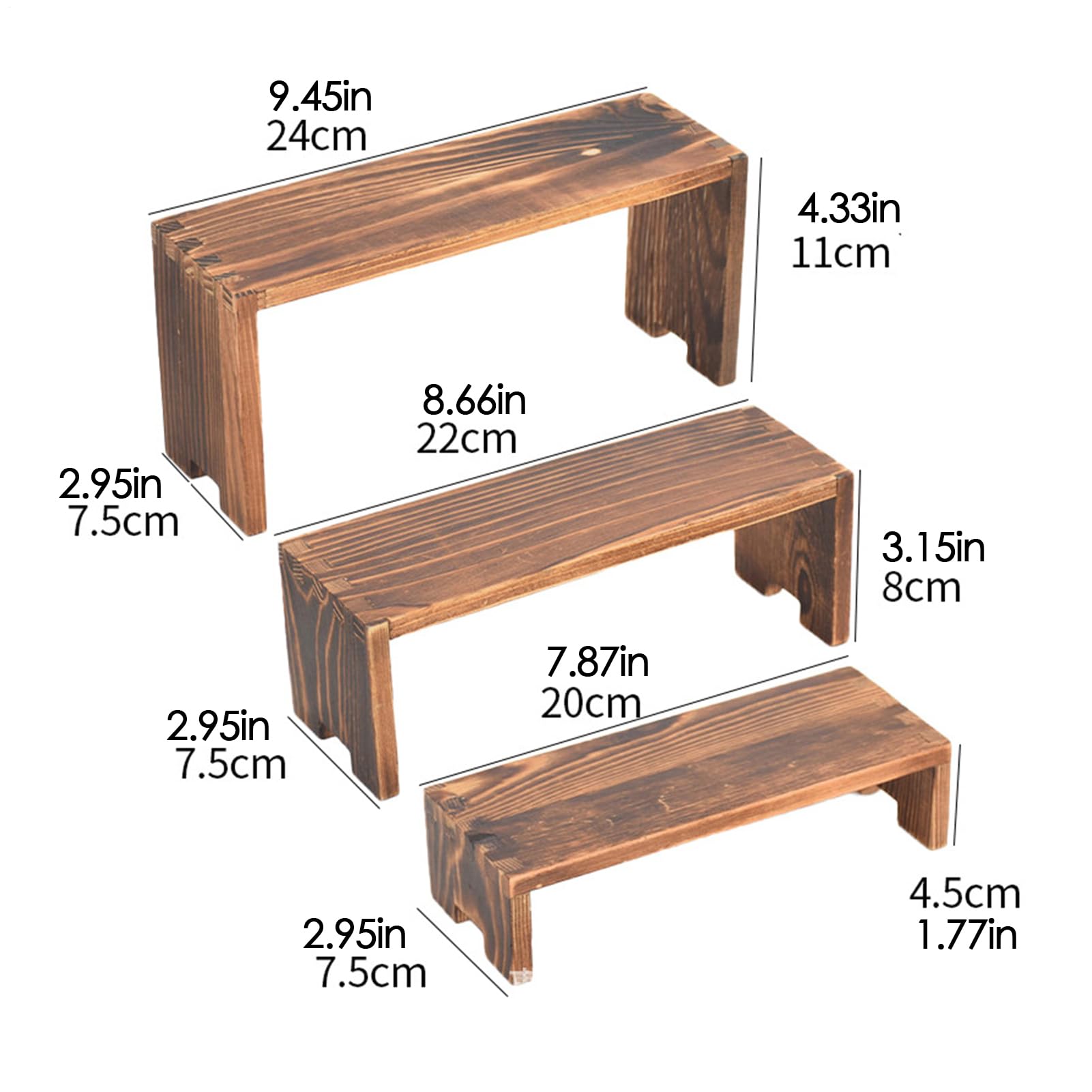 Rehausseurs en Bois pour présentation sur Table, Base pour Desserts et gâteaux en Bois | Structure empilable pour Desserts, Figurines, Bijoux et présentoirs Alimentaires