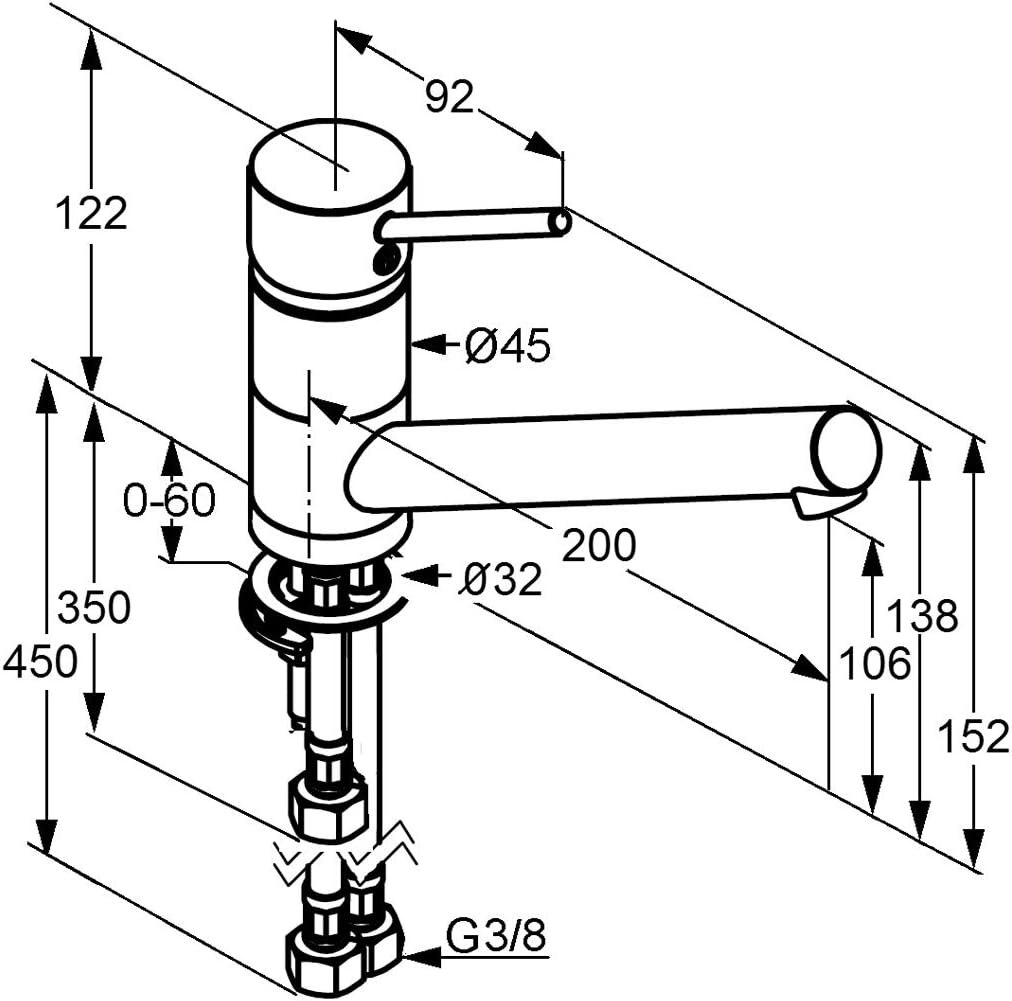 KLUDI SCOPE sink EHM DN 10 low pressure chrome 339 390 575