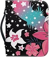 Vista 10 de Funda compacta marrón para la Biblia con asa, bolsa de Biblia para mujer con ranuras para bolígrafos, funda de transporte portátil para la Biblia