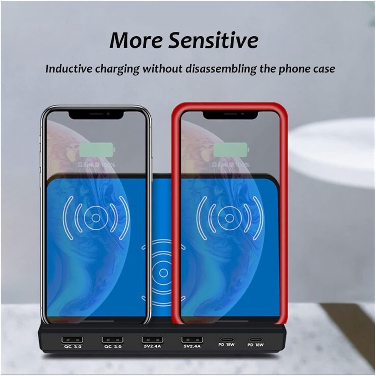 wireless charger 6 port usb quick charge qc 3 0 pd quick charge mobile phone dock station color c size uk