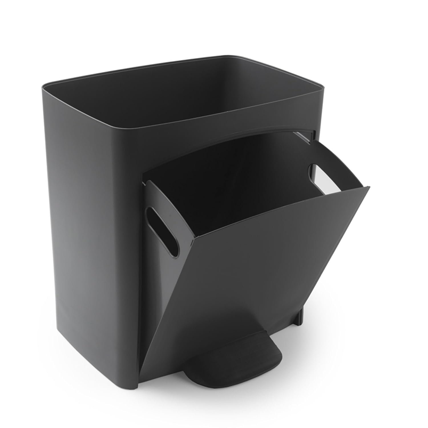 70 Litre Vertical 2 Compartment Trash Can 76 cm with Rubbish Bags