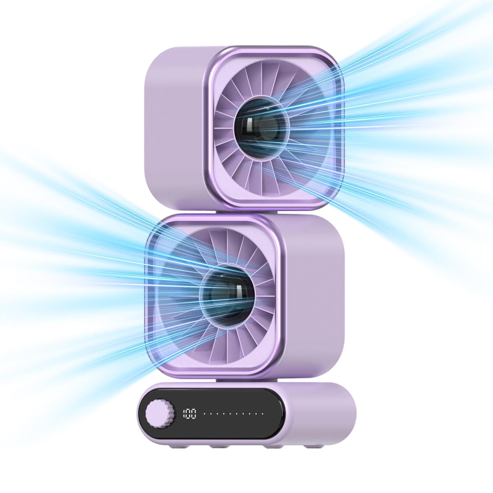 Ventilador de escritorio 100 Velocidades Ajustable Oscilación Automática | Ventilador Mesa Recargable Para Hogar Apartamento Dormitorio Residencia Escuela Oficina Hotel Salón