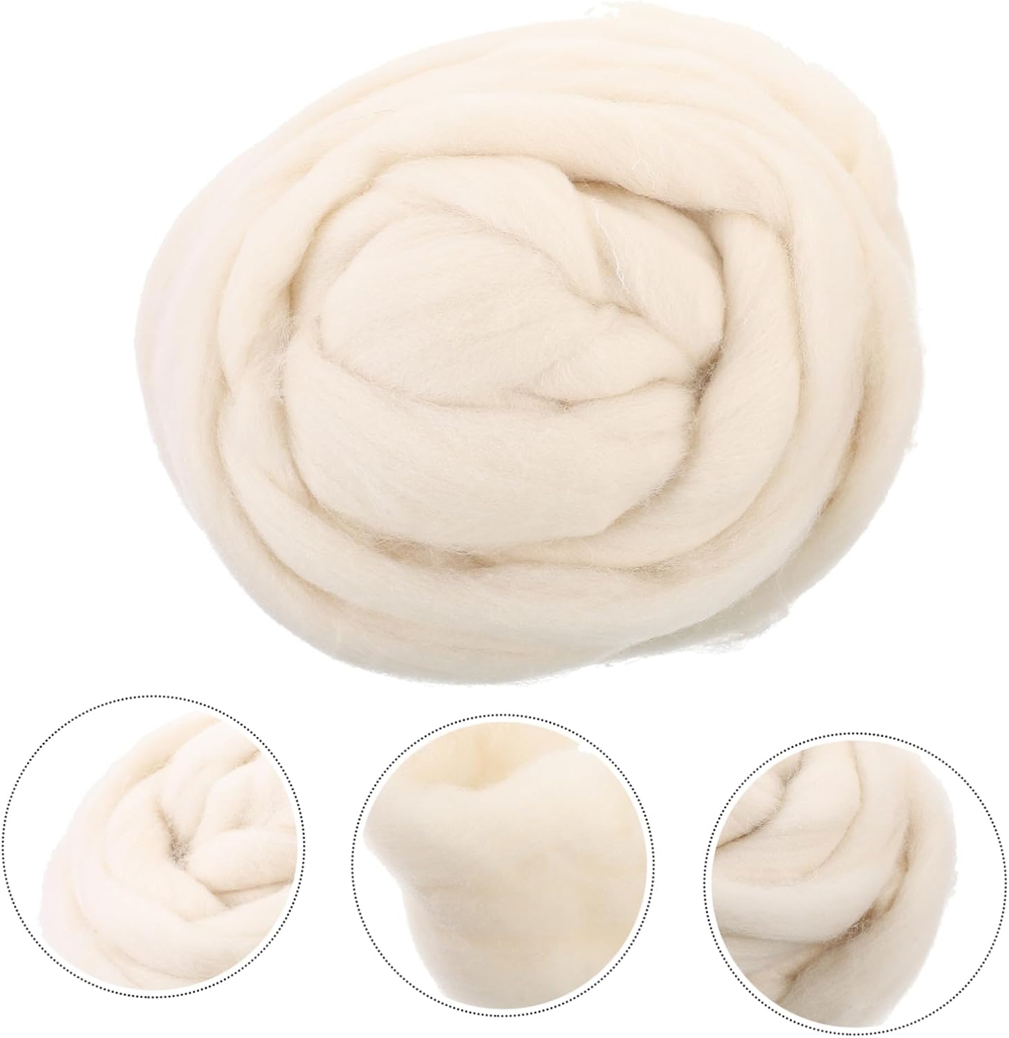 200g Natural Roving Wool Tufting Yarn for Needle Felting DIY Roving Wool Fiber Felt Crafts