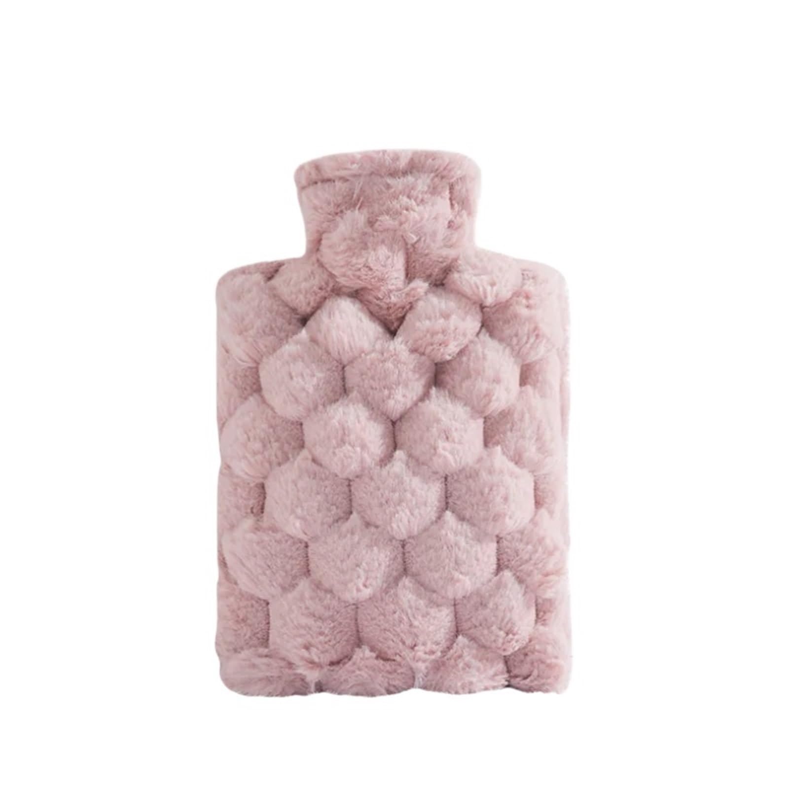 Bolsa de agua caliente 1000/500 ml for mujeres, ideal for calentar el vientre, las manos y los pies Para Mantener Las Manos Calientes(Pink-1000ml)