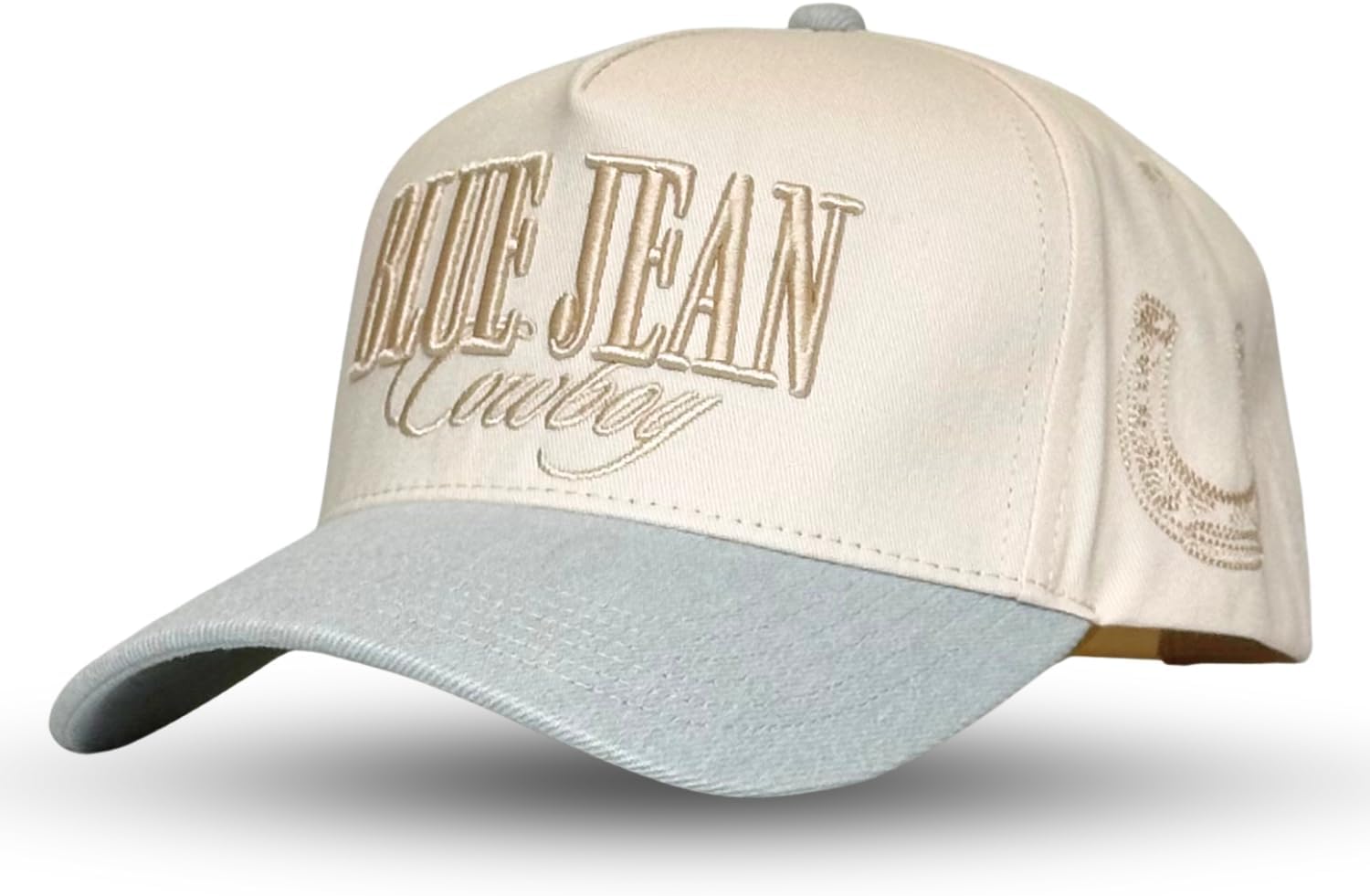 Vintage Western Trucker Hat | Men & Women | Country Cute Caps for Cowgirls Cowboys | Camo Denim Embroidered Cotton | Snapback