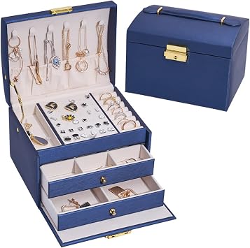 MARURY Acrylic Storage Box New Three-Layer PU Jewelry Storage Box Earrings Ring Necklace Large Space Jewelry Box