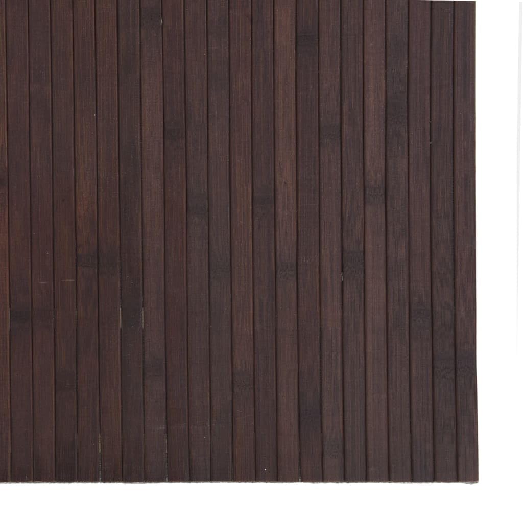 Rechteckiger Teppich Dunkelbraun 80 x 400 cm aus Bambus-Teppich Bambus Holz rutschfeste Matte Läufer Bambusmatte Küche Bad