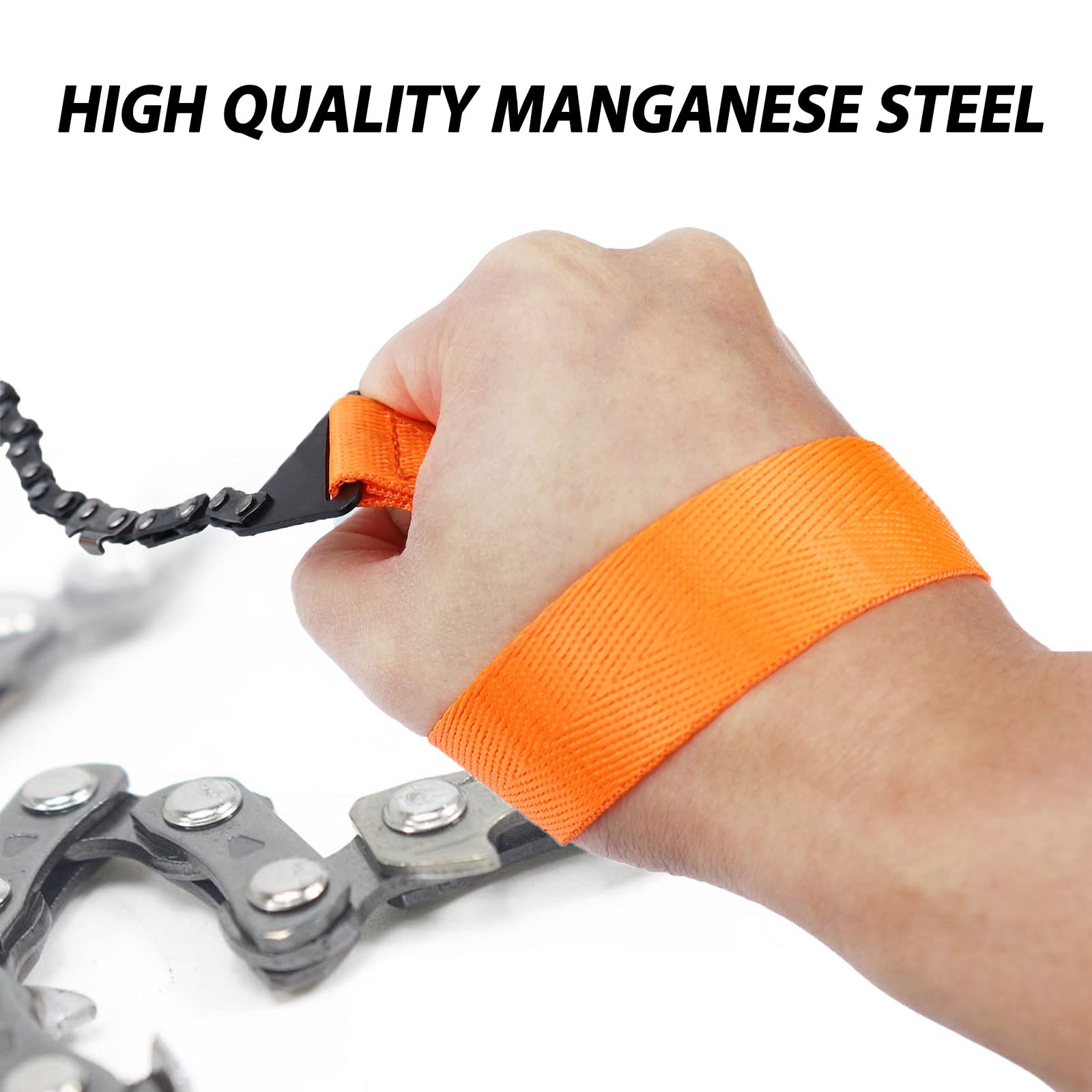 Jiavlyx Hand-Kettensäge 65cm - Klappbar, 11 Zähne, Für Outdoor, Camping & Survival