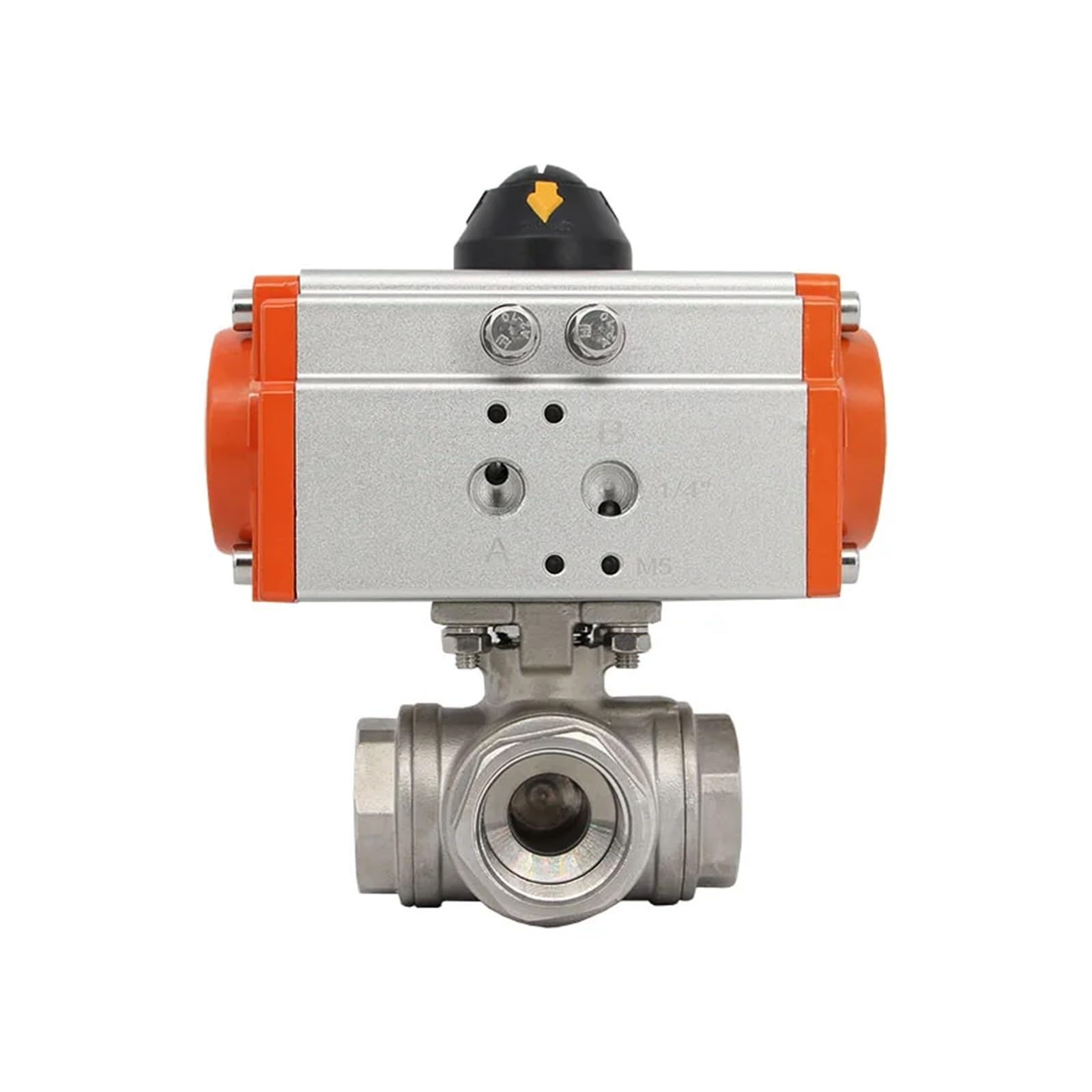 DN25 304 Stainless Steel Pneumatic Ball Valve Three-Way T/L AT Pneumatic Actuator Female Thread Ball Valves