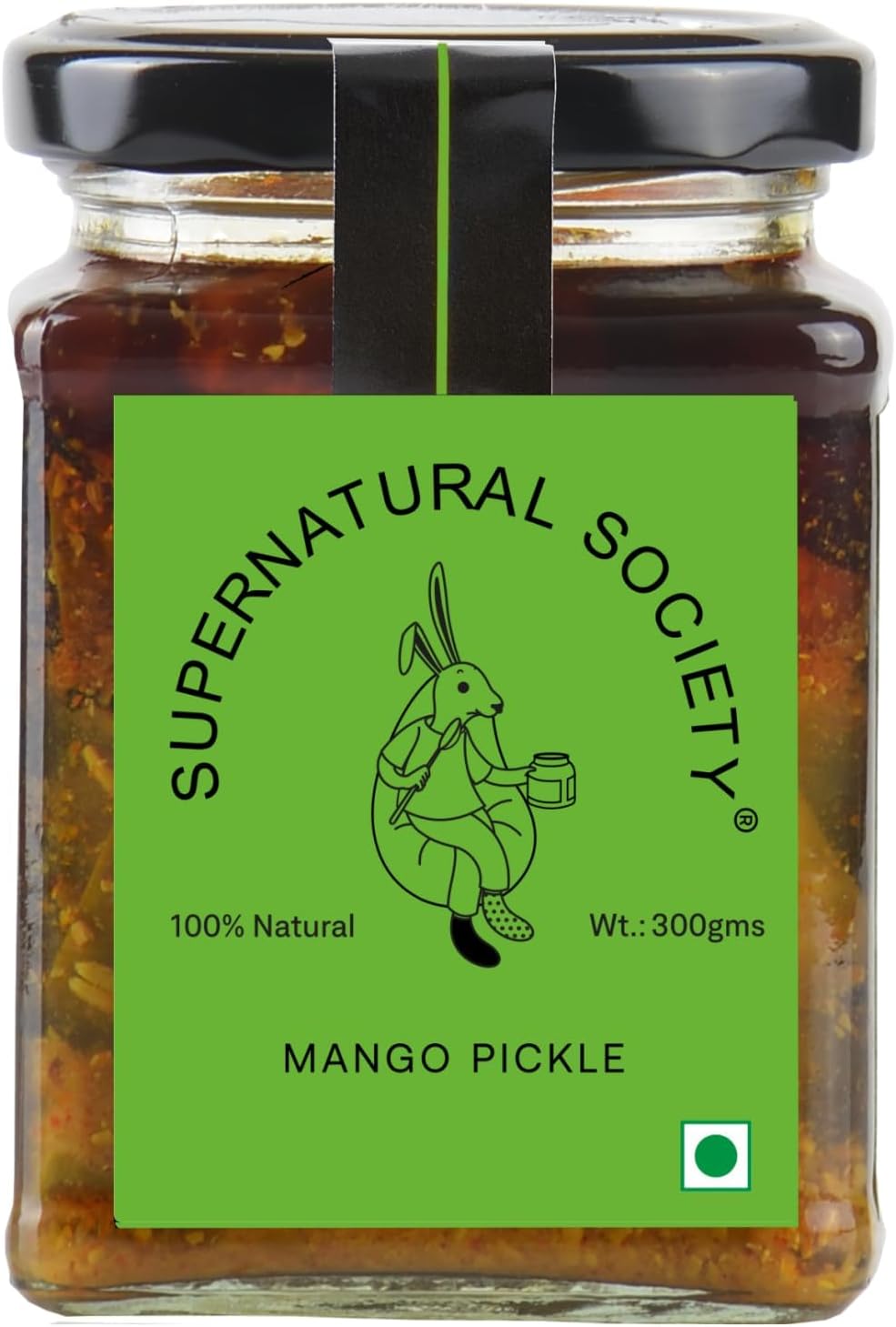 Supernatural Society - Homemade Mango Pickle 300g | Tangy Aam ka Achar & chutneys | Fresh Made with Mothers Guide Recipe Cold Pressed Mustard Oil | Made by International Chef