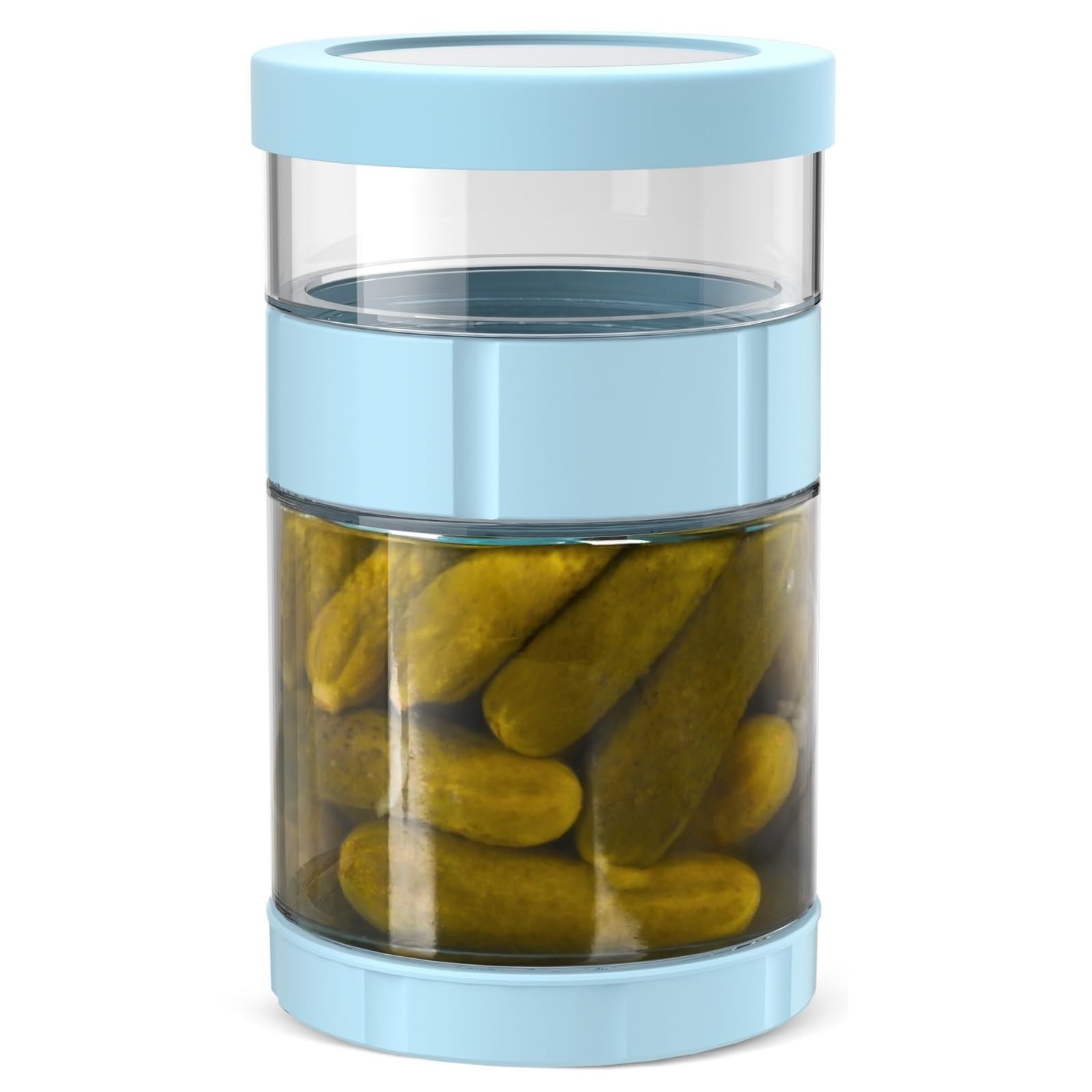 AMULONG Sweet Jars Apothecary 2 Pcs Glass Jars Screw Cap Container With Strainer For Pickling Jars for Crafting(Blue)