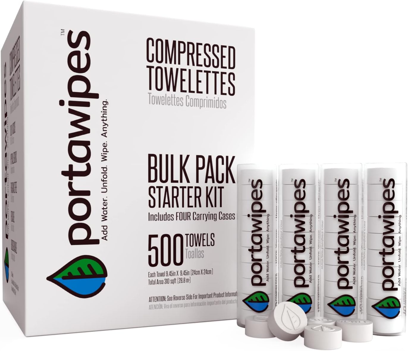 Portawipes Compressed Toilet Paper Tablet Coin Tissues 500 Bulk