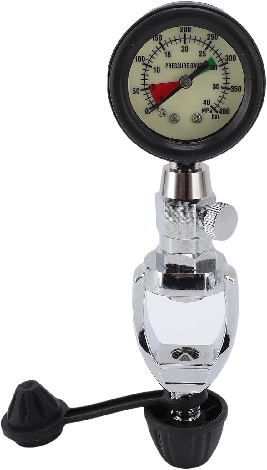 Scuba Diving Tank Pressure Checker, Yoke Connector with Luminous Dial for Accurate Pressure Measurement - Durable Brass Construction, Compact Design for Scuba Diving Accessories