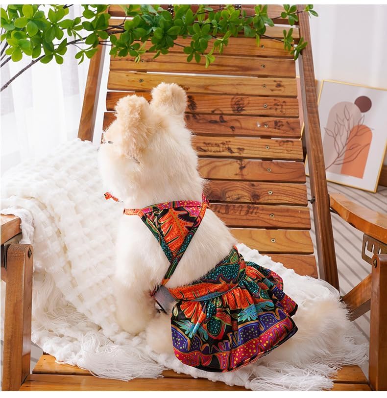 Image of HDKUW Dog Bikini Swimsuit Summer Puppy Bathing Dress Beach Clothes Cat Costume for Puppy Dog Cat Palmleaf S
