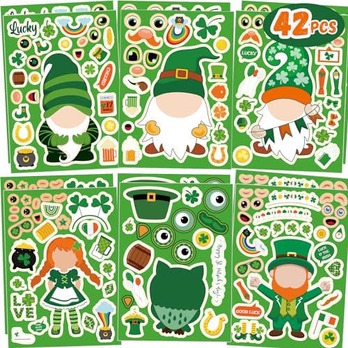 42Sheets St Patricks Day Stickers for Kids,St...