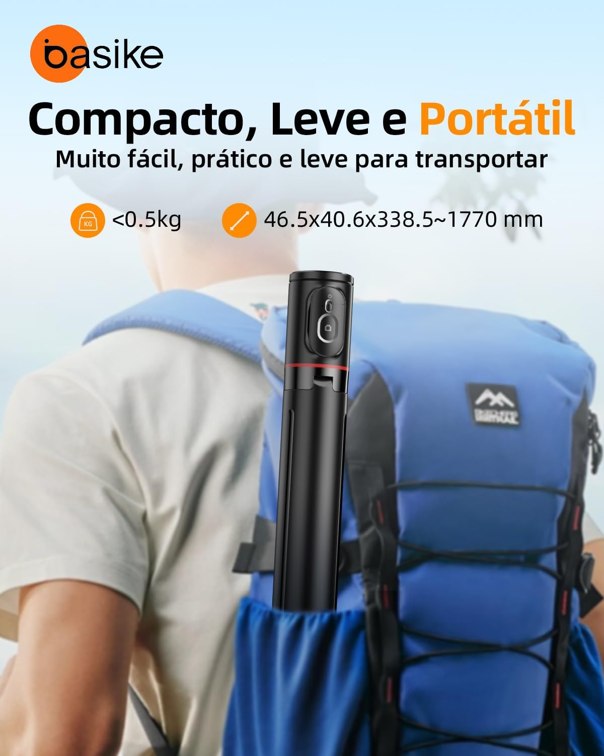 Basike Tripé para Celular – Bastão de Selfie Dobrável 177cm com Abertura Automática, Rotação Dupla 360° e Controle Remoto Magnético Destacável, 3 em 1 Pau de Selfie para Selfies e Transmissão ao Vivo Basike Tripé para Celular – Bastão de Selfie Dobrável 177cm com Abertura Automática, Rotação Dupla 360° e Controle Remoto Magnético Destacável, 3 em 1 Pau de Selfie para Selfies e Transmissão ao Vivo