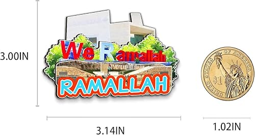 Miniatura 3 de Ramallah - Imán de madera para nevera, diseño de territorios palestinos en 3D, recuerdos coleccionables, decoración hecha a mano