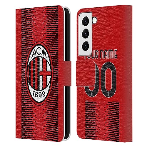 Coque Samsung S22 AC Milan Coque en Cuir Portefeuille Etui Kit Domicile 2024