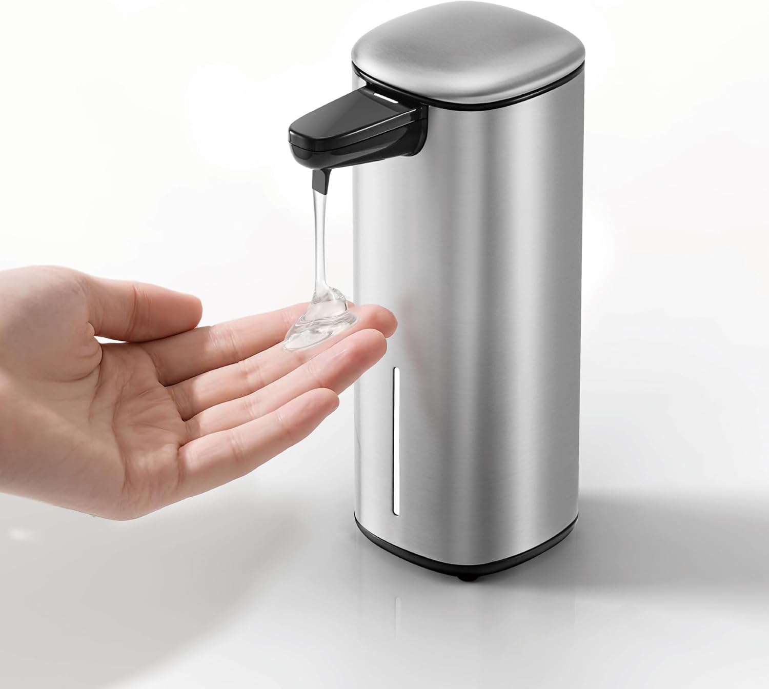 Automatic Soap Dispenser Touchless Motion Sensor Lotion Dispenser 2 Adjustable soap Level Water-Resistant and Rechargeable 304 Stainless Steel Kitchen Bathroom Soap Dispenser