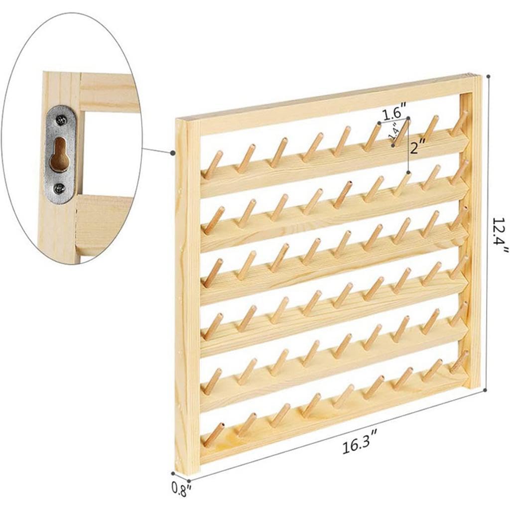 Caja de Pared para de Coser, Organizador Y Estante de Almacenamiento para Bordado Y Pasatiempos Creativos, 54 Carrete,41.4x31.5x5cm