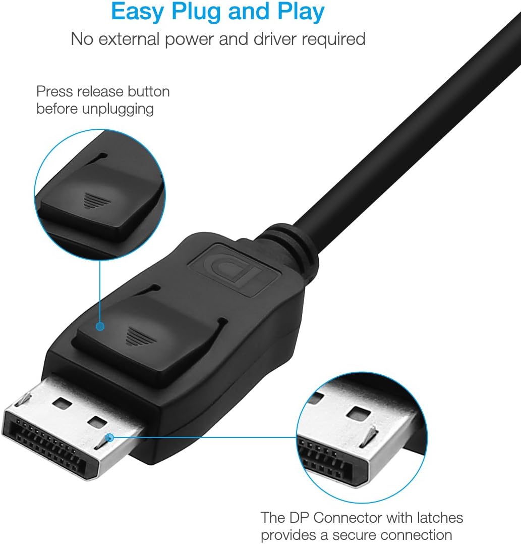 Abicon DisplayPort to HDMI Adapter, DP to HDMI Converter Cable Compatible for Lenovo Dell HP and Other Brand