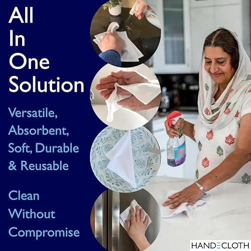 Miniatura 6 de TUTENAGO Toalla de papel de algodón reutilizable alternativa, fabricada en Estados Unidos, absorbente y duradera, lavable a máquina, toalla de mano