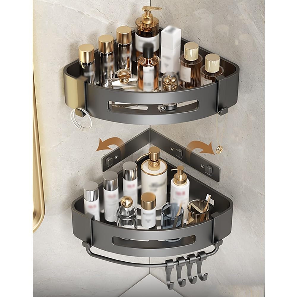 Ruiseawing Shower Shelf Racks Bathroom Triangle Storage Rack 304 Stainless Steel Hanging Bathroom Organizer Shower Caddy