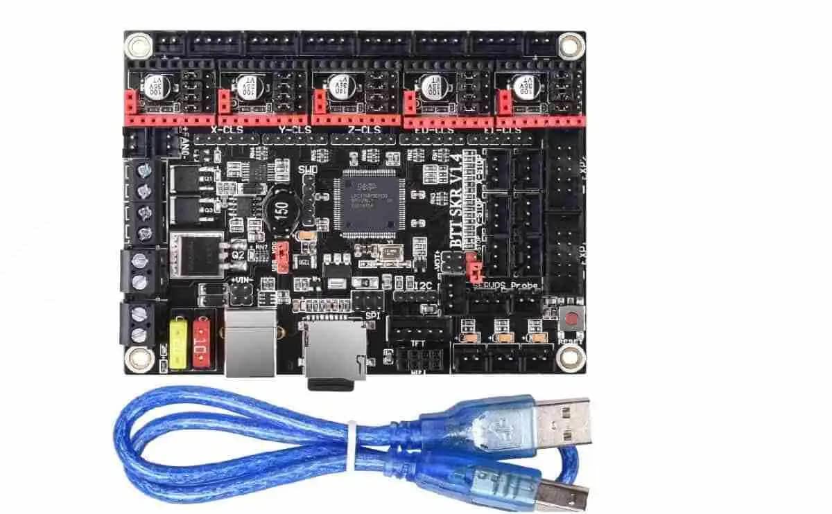 TESSERACT BIGTREETECH SKR V1.4 Turbo 32 Bit Control Board I 3D Printer Upgrade Smoothie Silent Board & Marlin Open Source I Supports 5 axis TMC2209 Stepper Motor Driver for Ender 3 CR10 DIY (Qty: 1)