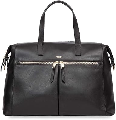 KNOMO Audley 14 Inch Leather Laptop Tote Bag for Women -Slim Briefcase Handbag with Detachable Strap -Designer Business Purse
