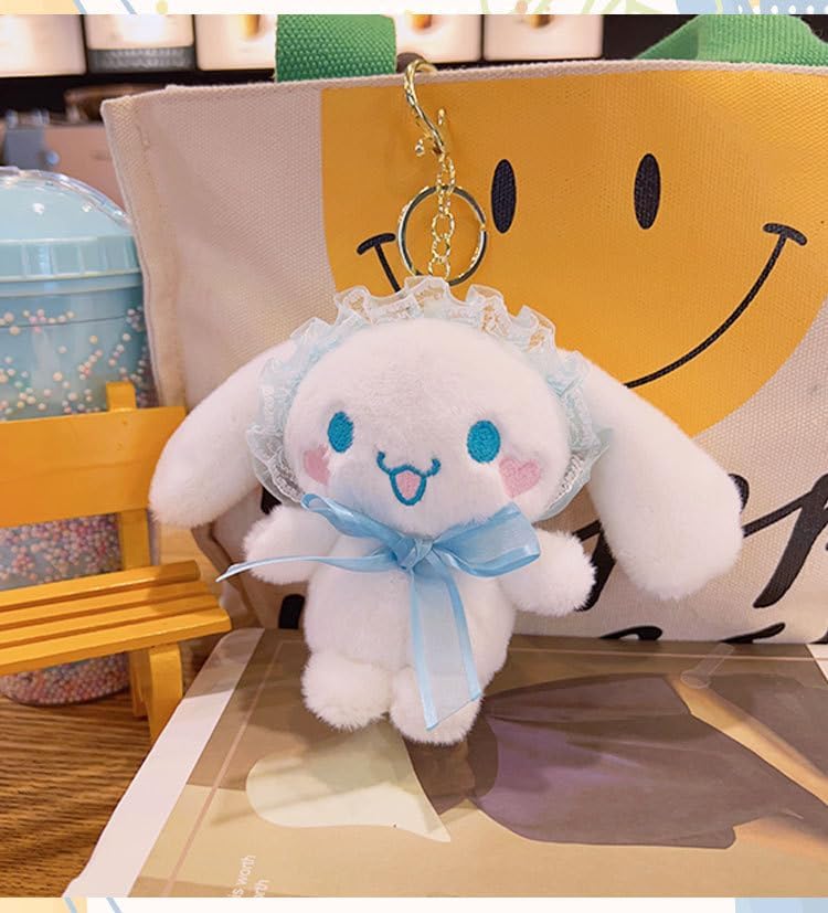 Image of Kawaii Plush Keychain,Cute Cinnamoroll Keyring,Backpack Charm,Ladies Purse Handbag Decorative Bag Accessories, Medium - Multicolor