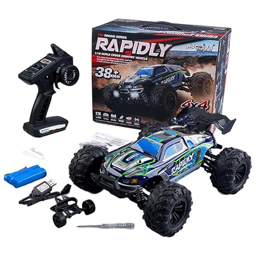 Movni 1:16 ����4WD�I�t���[�hRC�J�[ 38km/h �S�n�`�Ή��r�b�O�t�b�g LED���C�g�t�� 2.4GHz �����R������ 7?14�Βj�̎q���� �E��