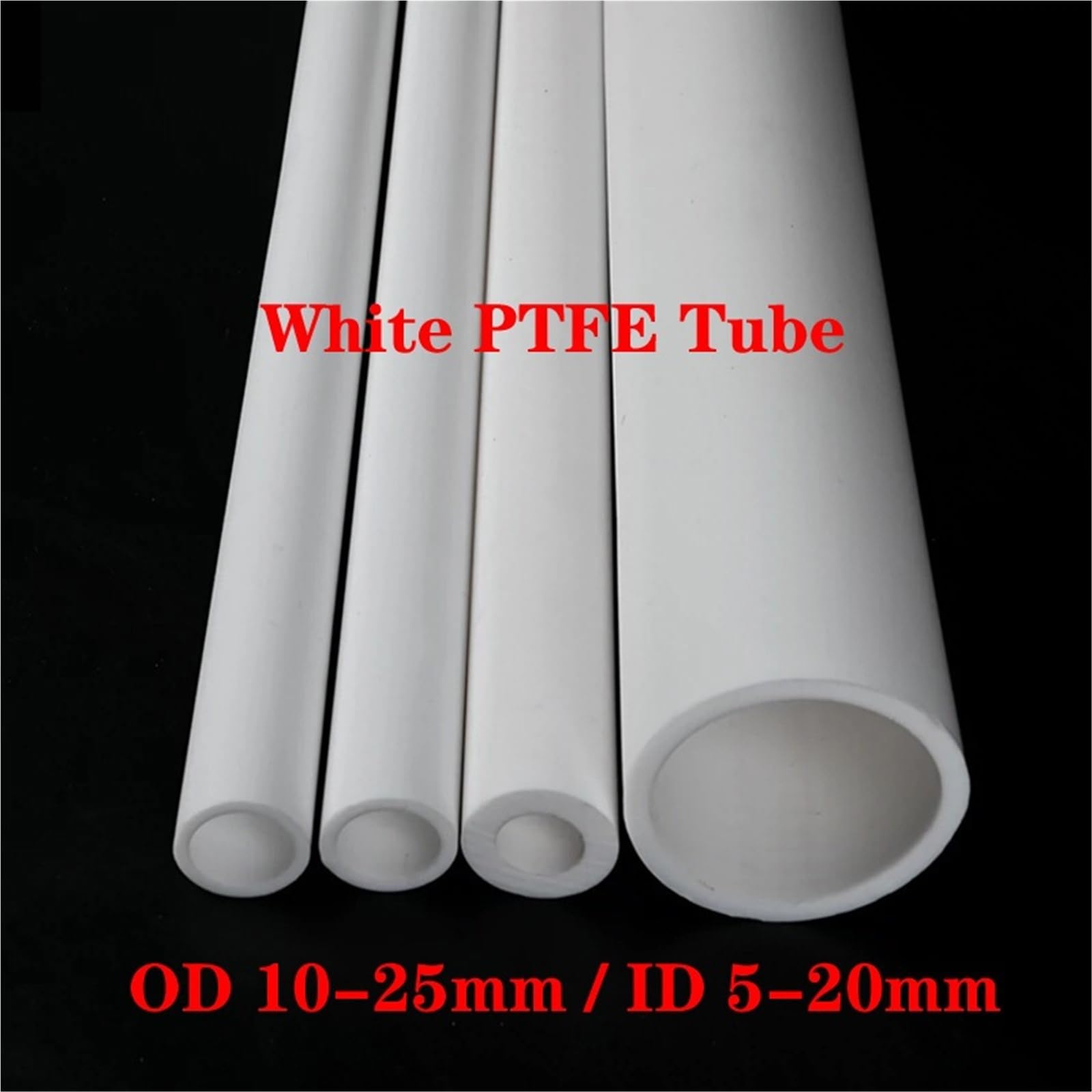 PTFE Tubo Varilla de tubos huecos de politetrafluoroetileno | DE 10-25 mm/ID 5-20 mm Longitud 500 mm(ID14mm x OD24mm)