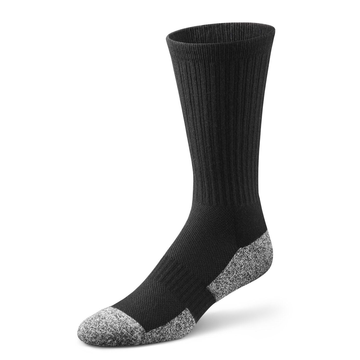 Dr. Comfort Crew Diabetic Socks, Black, X-Large