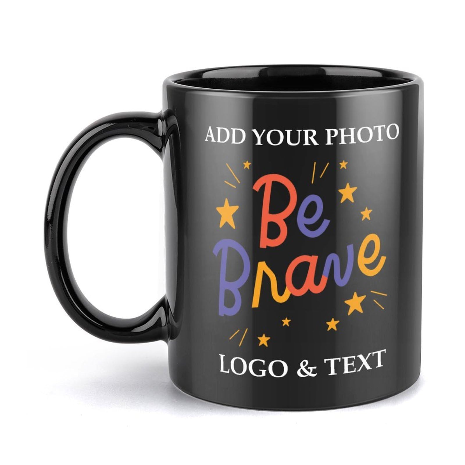CMLONGQIA Custom Mug with Photo Text Logo Personalised Coffee Mug 11Oz Double Side Customised Present for Christmas Day Black โ image 1
