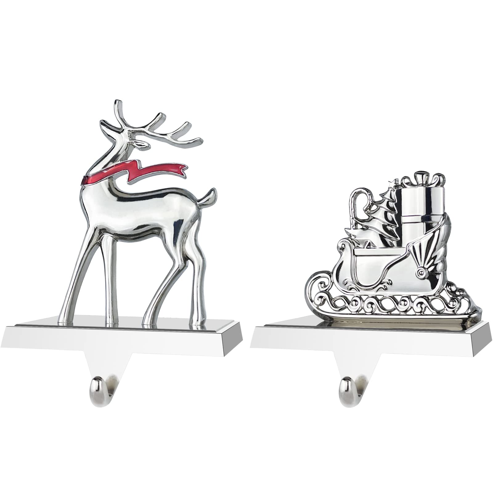 Porte-chaussettes de Noël cerf et traîneau pour réveillon magique au coin du feu