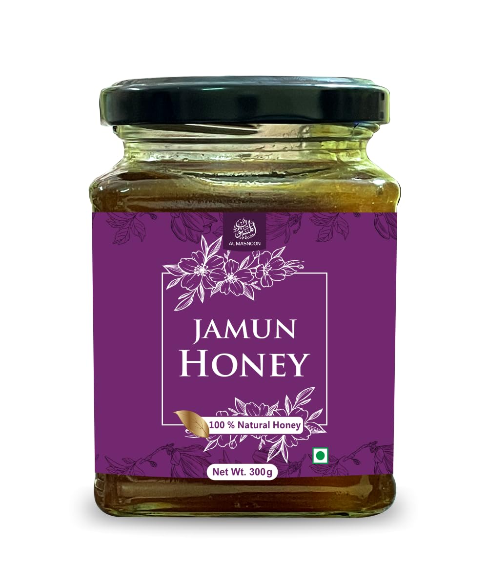 AL MASNOON Jamun Honey 300g (Pack of 1) Good For Diabetics. Natural and Unfiltered Pure Raw Unpasteurized Unprocessed Not Heated