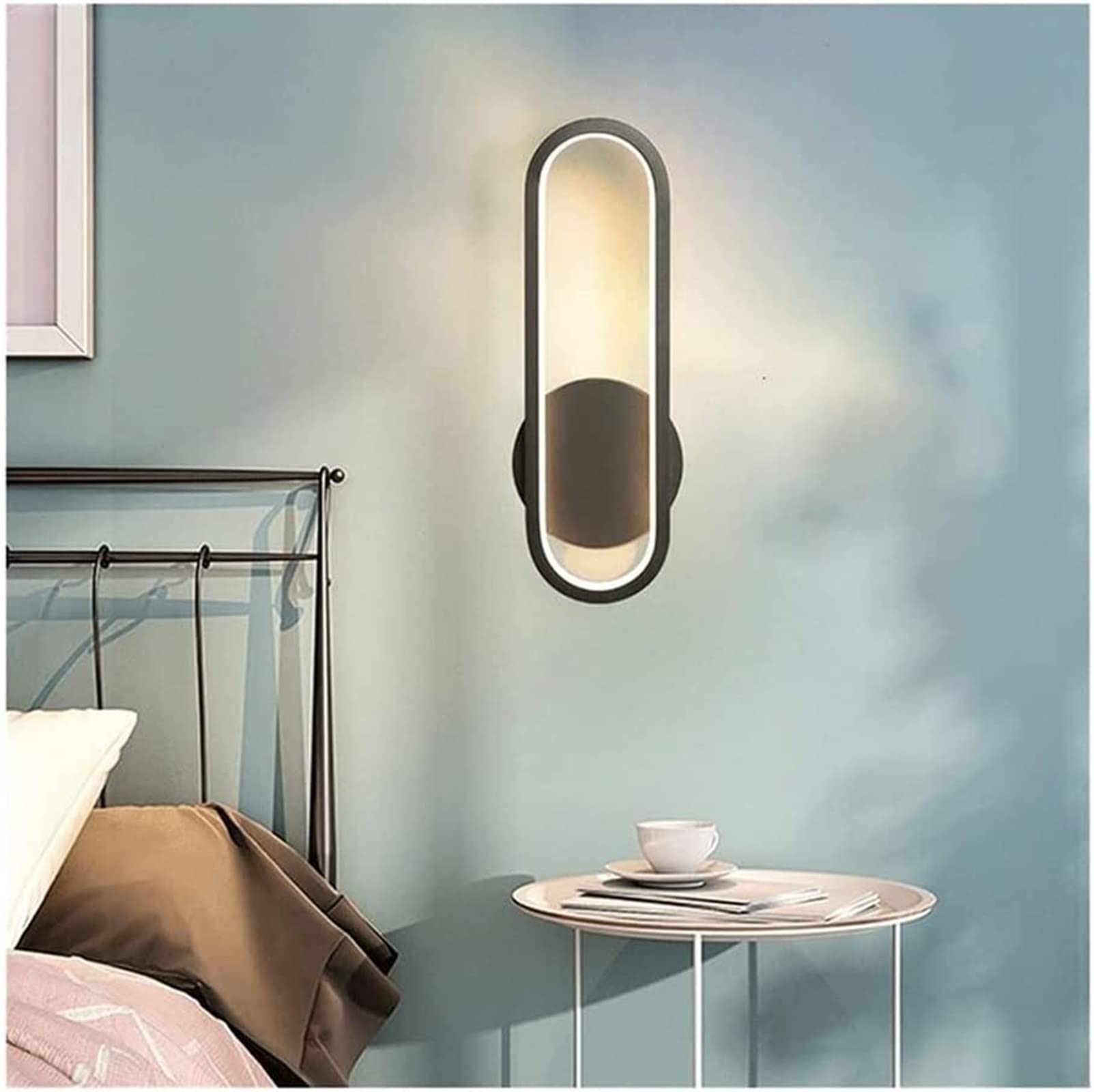 Applique murale moderne créative noire 9W LED éclairage design géométrique - 8