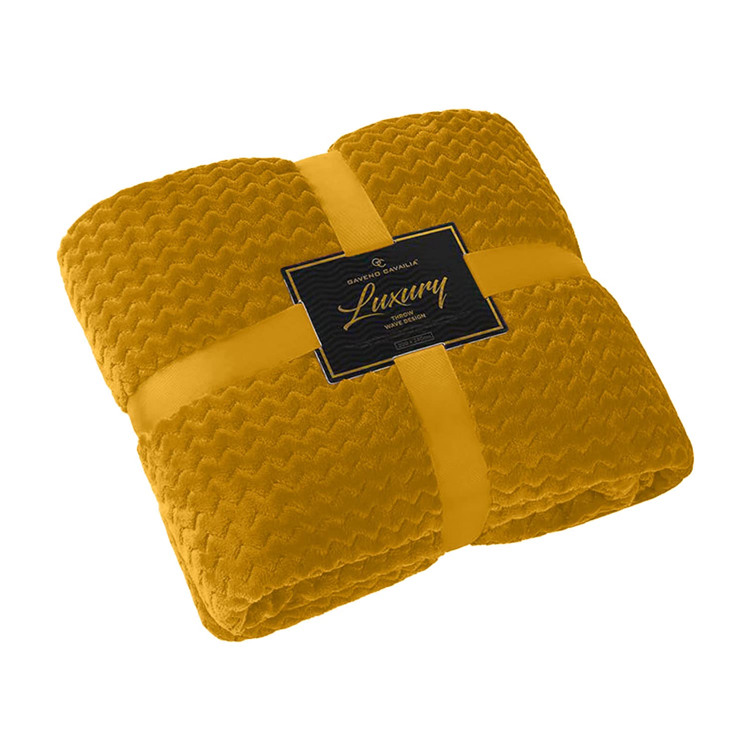 GC GAVENO CAVAILIA Luxury Wave Fleece Sherpa Blanket For Bed, Thermal Autumn blanket Fluffy Snuggle Bed Throw Fluffy Blanket For Sofa Settee Chair Bed, 200X240 Cm, Ochre
