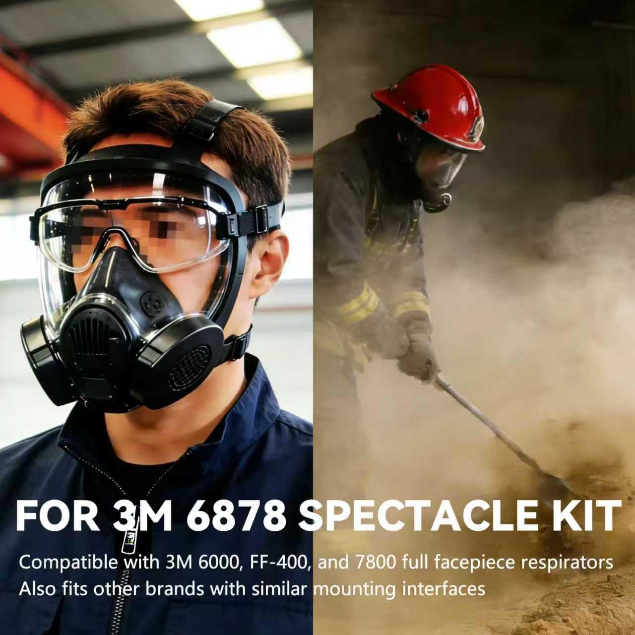 6878 Spectacle Kit,for 3M Full Facepiece Respirators, Compatible with 3m Spectacle Kit,Including 6000, FF-400, and 7000 Series, Adjustable Prescription Lens Frame for Eye Glass Wearers, Not Included