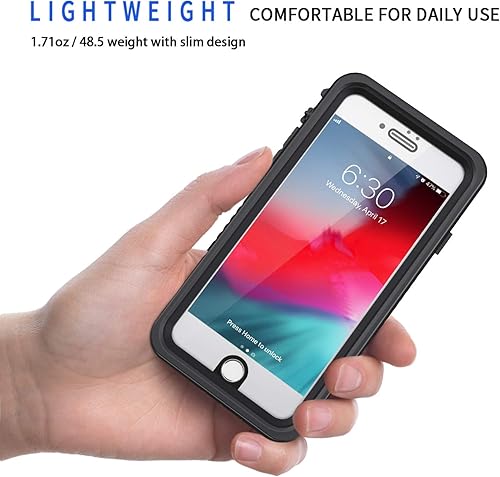 Miniatura 2 de Lanhiem Funda para iPhone 8 Plus, funda para iPhone 7 Plus, funda impermeable IP68, a prueba de polvo, a prueba de golpes, con protector de pantalla