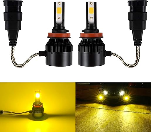 Amazon Catland Ledフォグランプ H8 H9 H11 H16 イエロー イエロー 黄色 黄 フォグ バルブ 12v 24v 車用 Led フォグランプ ヘッドライト Ledバルブ Ledランプ 3600lm 2 35w 2 一体型 ファン冷却 明るい Cobチップ搭載 2個入 車 バイク 車 バイク