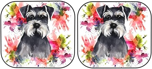 Miniatura 7 de Schnauzer 2-Piece Car Windshield Sun Shade Cover Foldable Car Sun Shield Windshield Sunshades with Drawstring Pouch Front Window Sun Protection