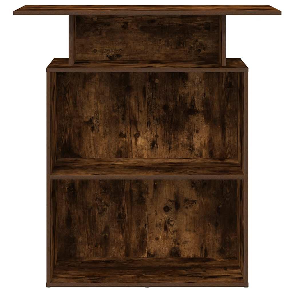 Hommdiy Empfangstheke Räuchereiche 100x40x104 cm Salon Kassentheke Büro Empfangstisch Holzwerkstoff