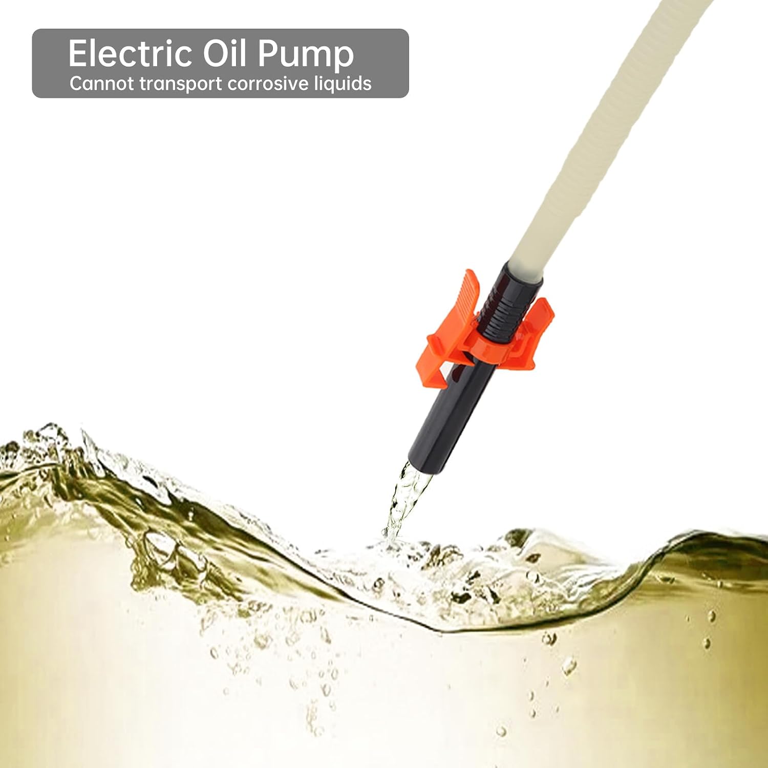 Portable Power Battery Pump, Battery Operated Electric Siphon Pump for Water, Gasoline, Fuel Transfer, 3 Foot Long Hose, 2.2 Gallons Per Min
