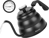 Vista 1 de Hervidor de Vertido para Café de Goteo Manual y Té con Termómetro 28oz Hervidor de Cuello de Cisne con Control de Flujo Hervidor de Agua de Acero