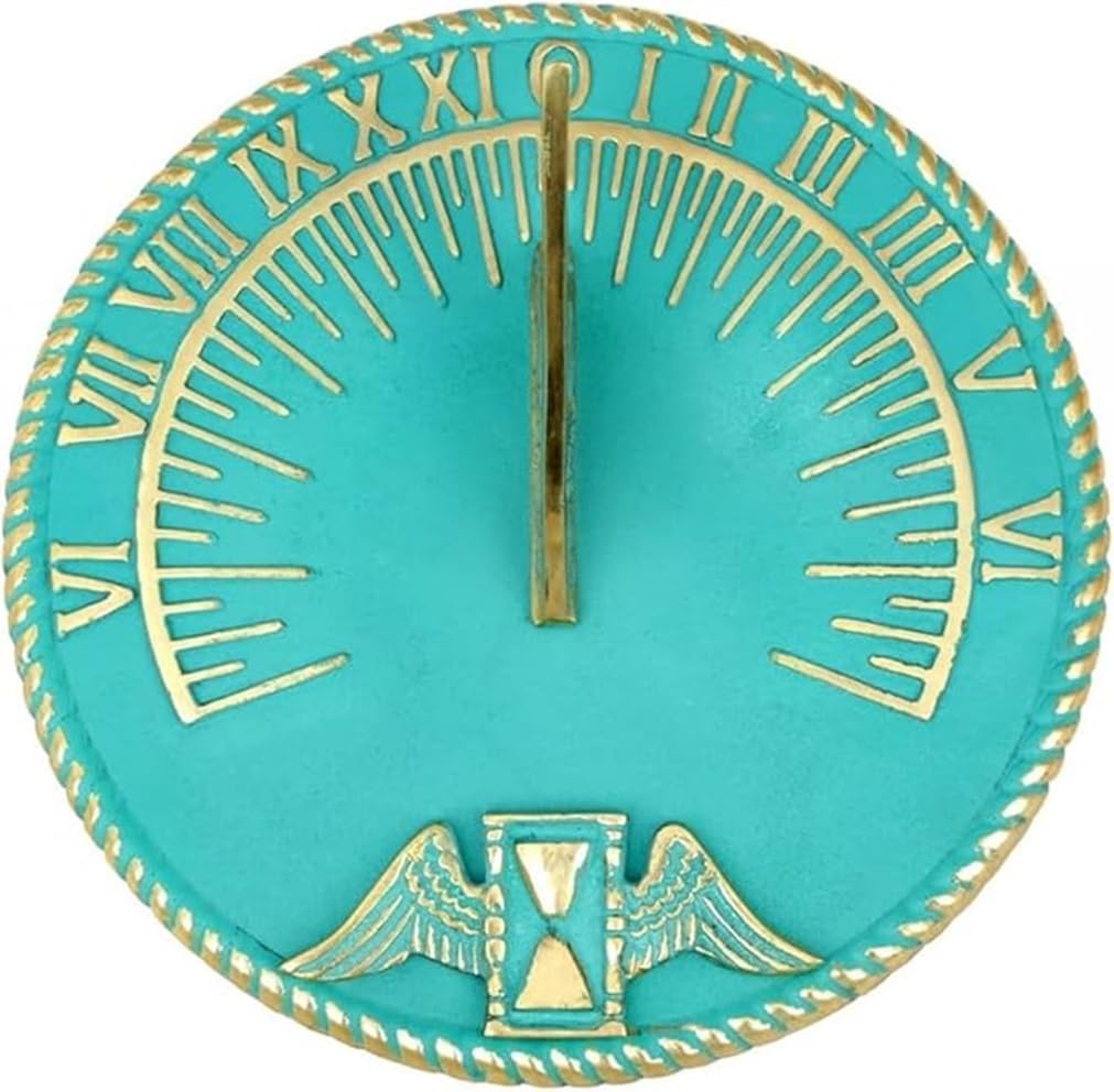 Reloj de sol de latón turquesa para decoración del hogar al aire libre jardín arte relojes de sol para el jardín