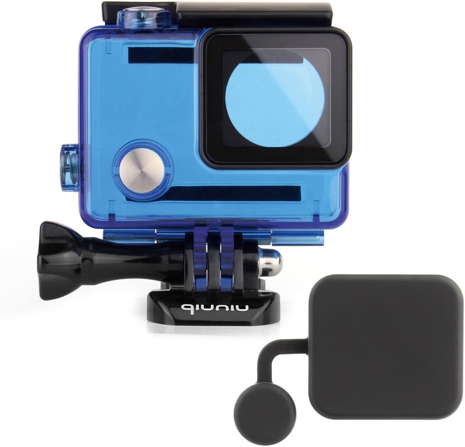 QiuNiu Waterproof Dive Housing Case for GoPro Hero 4, GoPro Hero 3 and GoPro Hero 3+ Action Camera - Up to 40 Meters (131 feet) Underwater - Transparent Blue