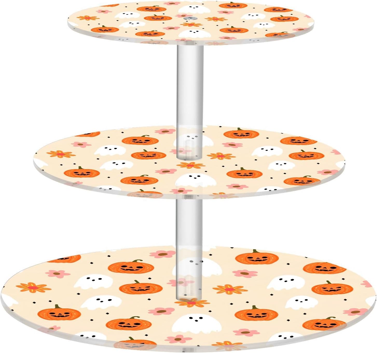 Pumpkin Ghost 3 Tier Acrylic Cupcake Stand, Cupcake Stand for 34 Cupcakes for Weddings, Christmas,Holidays,Parties,Birthday,Printed Cupcake Tower 23300228