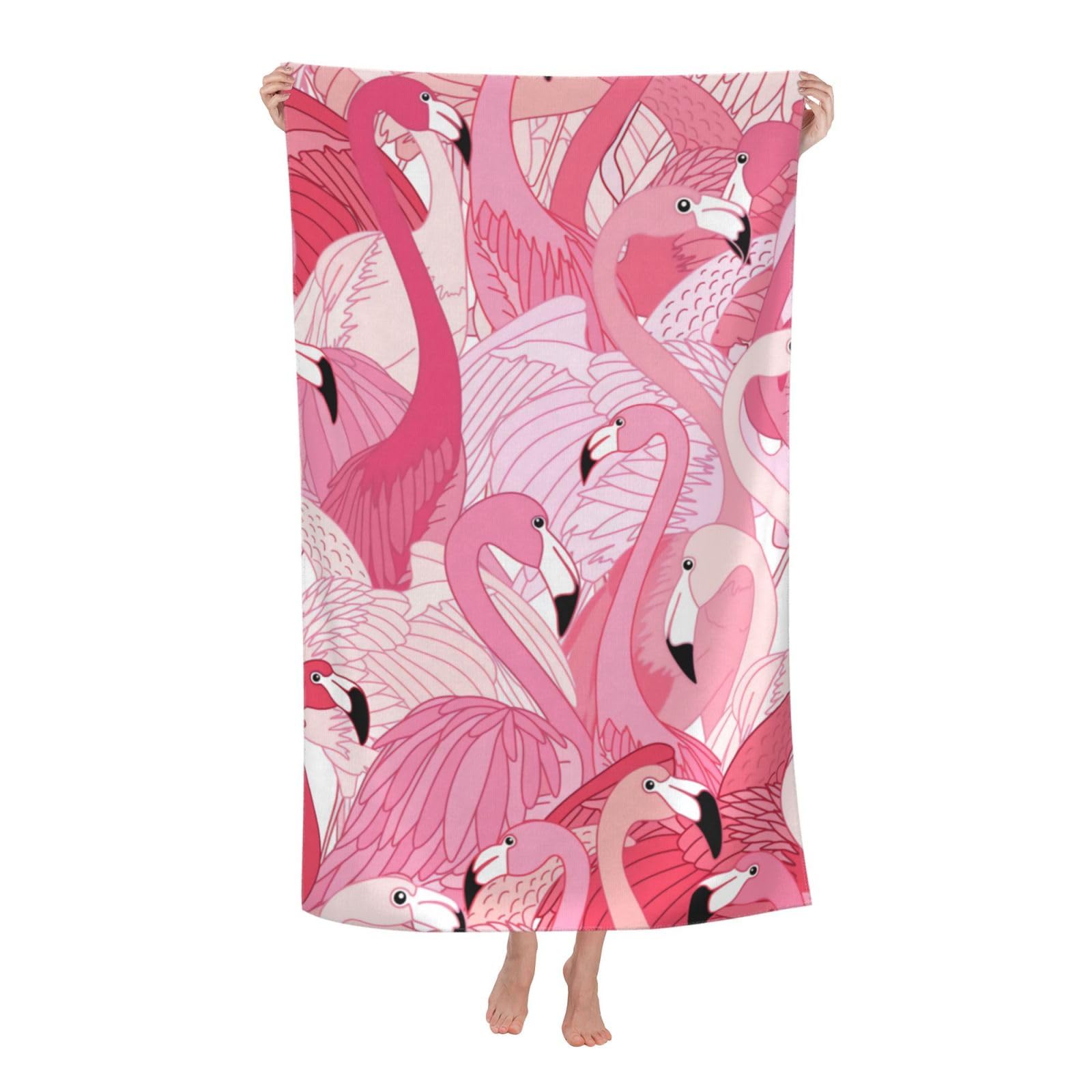 LSRCPD Beach Towel Flamingo Microfiber Beach Towels Blanket Oversized Tropical Big Extra Large XL Pool Towels Quick Dry Sandproof for Women Girls Kids