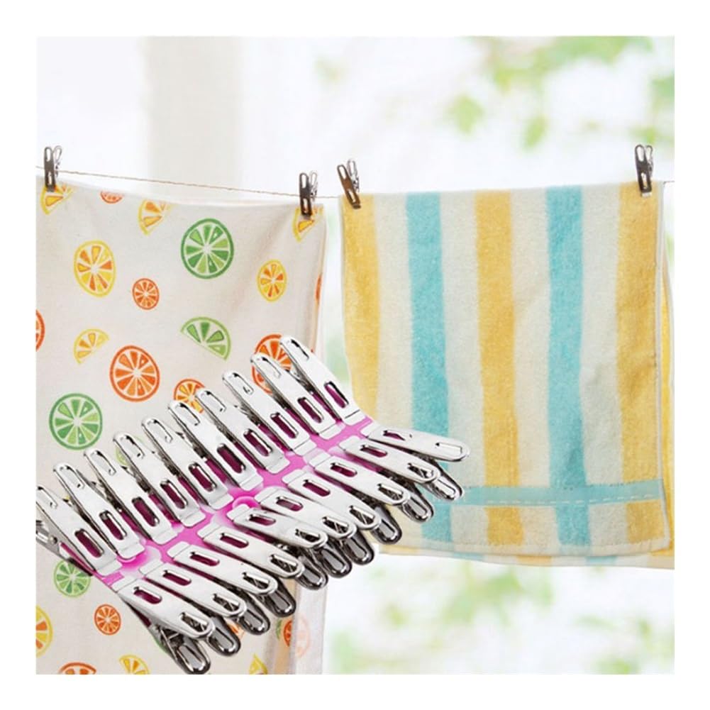 Wäscheklammern, Edelstahl-Wäscheklammern, 40 Stück, Edelstahl-Clips, Kleidung, Fotopapier, Wäscheklammern, Wäscheklammern